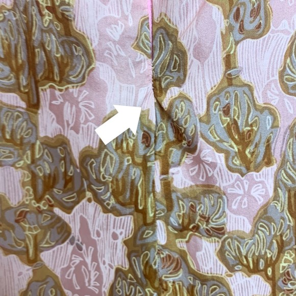 Vintage 60s Handmade Pink Gold Floral Keyhole Maxi Dress Fully Lined Size XS - Picture 8 of 8